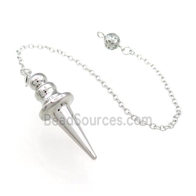 Alloy Pendulum Pendant With Chain Platinum Plated