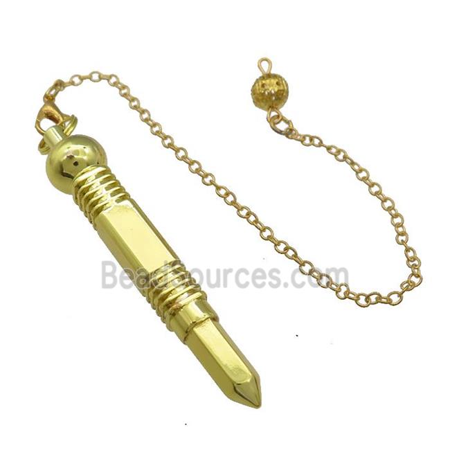 Alloy Pendulum Pendant With Chain Gold Plated