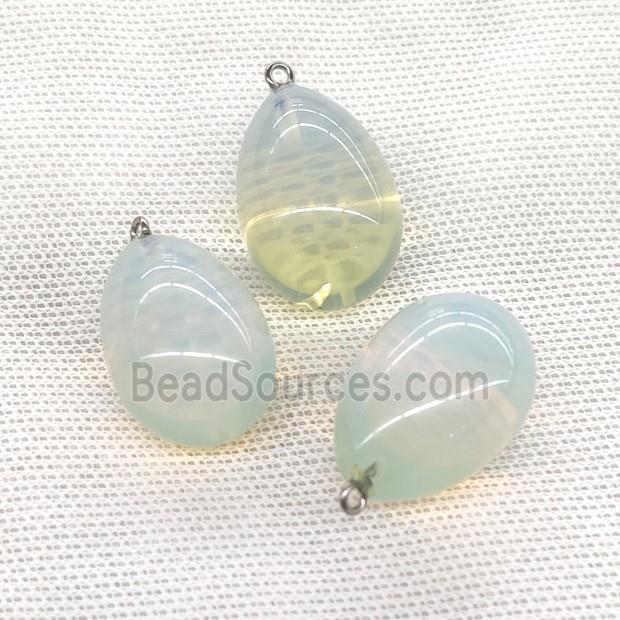 Natural White Opalite Egg Pendant