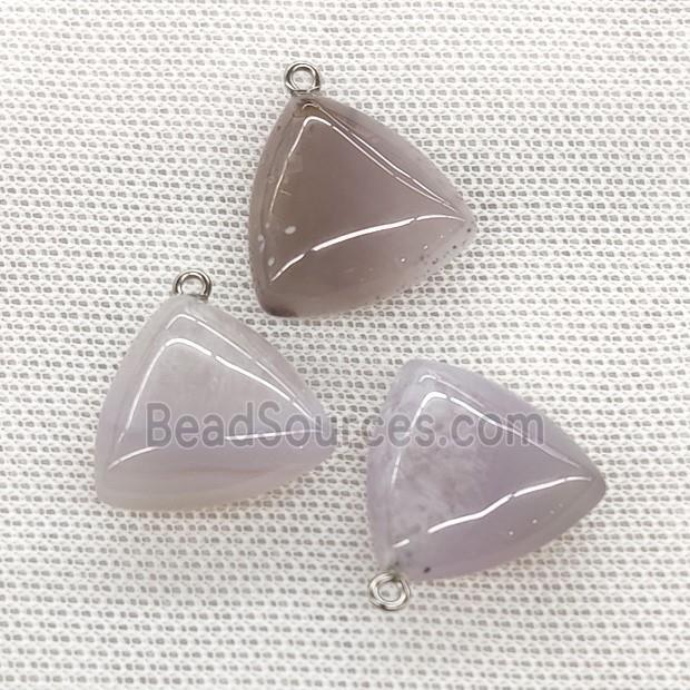 Natural Gray Agate Triangle Pendant