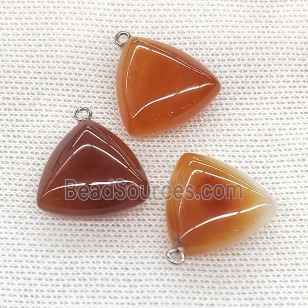 Natural Red Agate Triangle Pendant