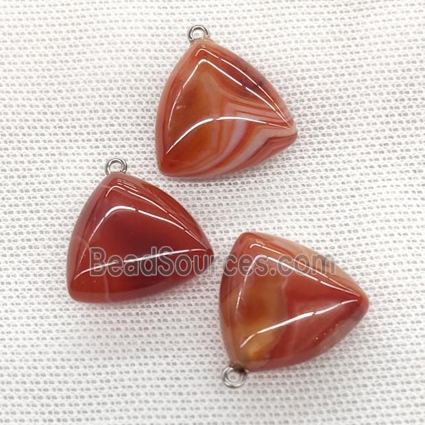 Natural Agate Triangle Pendant Red