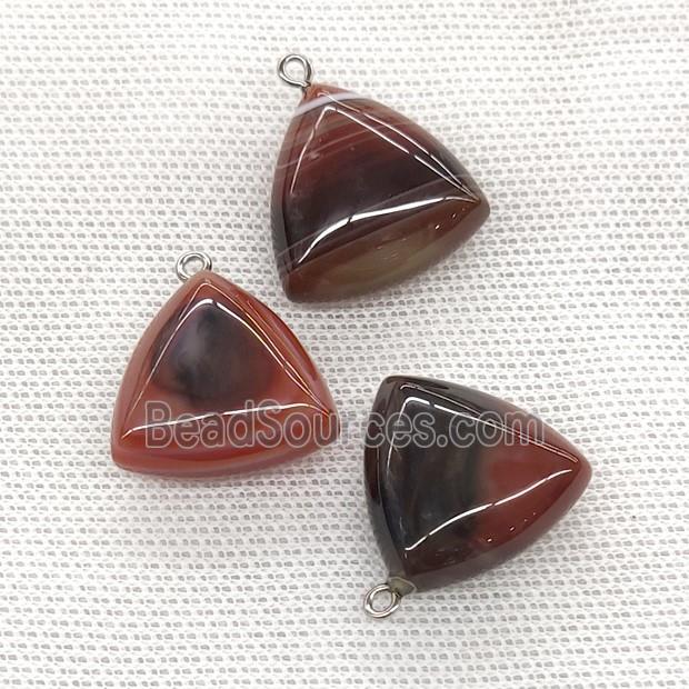 Natural Agate Triangle Pendant DeepRed