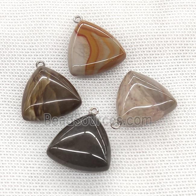 Natural Ocean Agate Triangle Pendant Multicolor