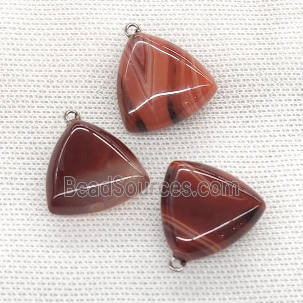 Natural Agate Triangle Pendant Red