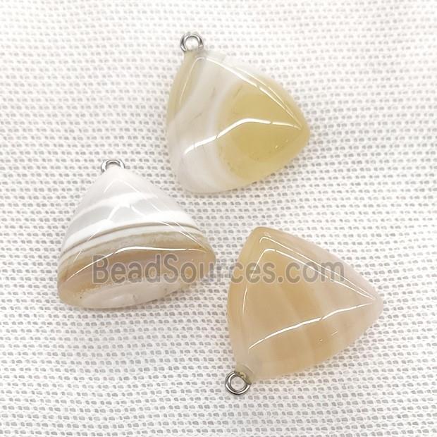 Natural Agate Triangle Pendant Milk Yellow