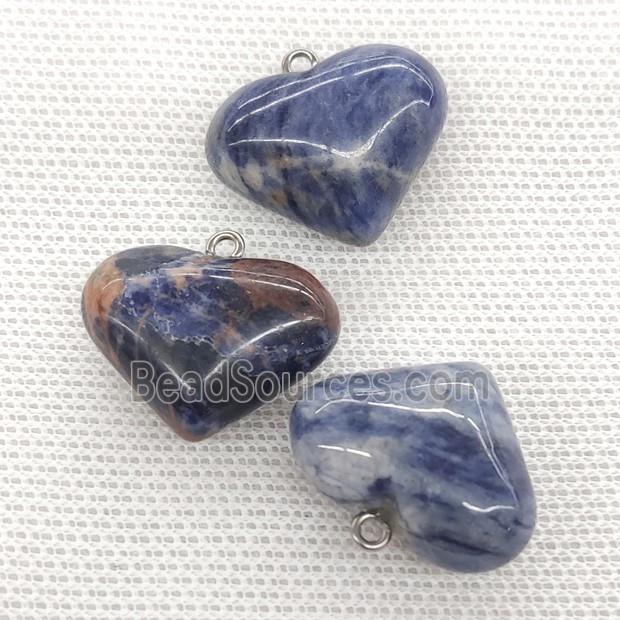 Natural Blue Sodalite Heart Pendant