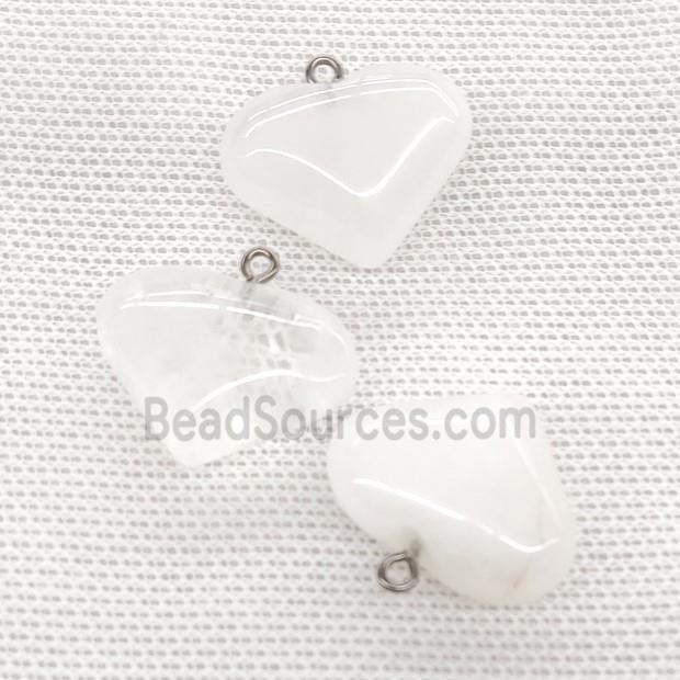 White Clear Quartz Heart Pendant