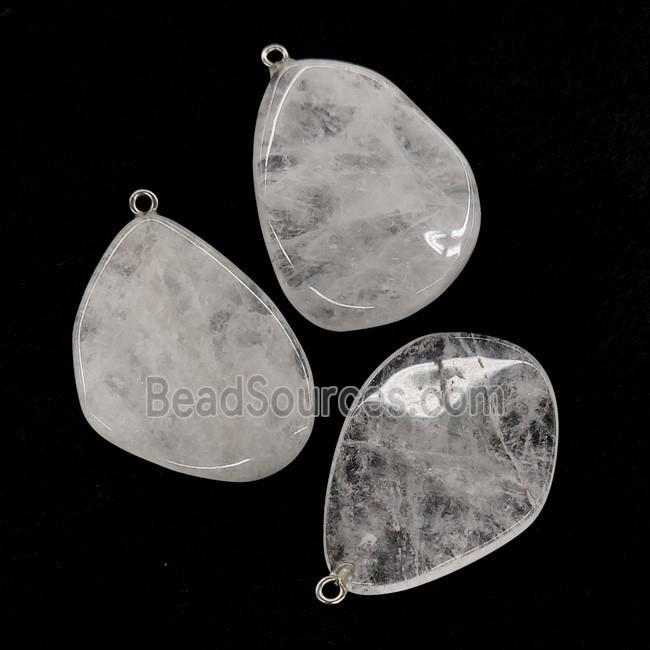 Clear Quartz Teardrop Pendant Twist