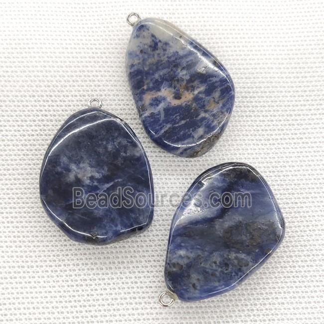 Natural Blue Sodalite Teardrop Pendant Twist