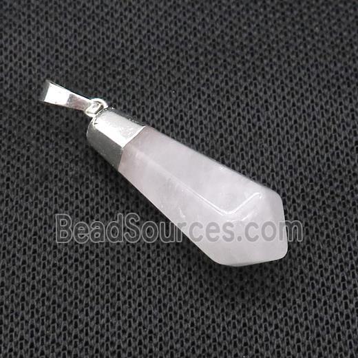 Natural Clear Quartz Pendulum Pendant Silver Plated