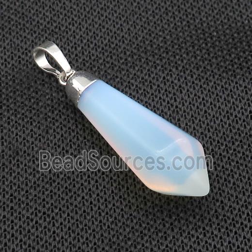 White Opalite Pendulum Pendant Silver Plated