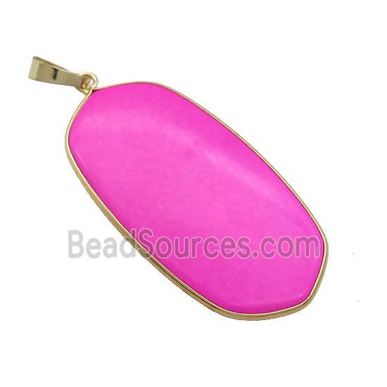 Howlite Oval Pendant Dye Gold Plated