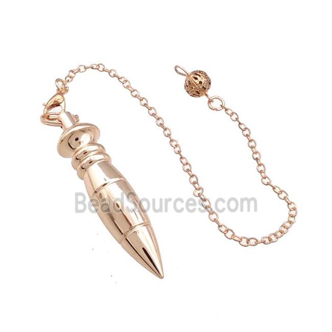 Alloy Dowsing Pendulum Pendant With Chain Rose Gold