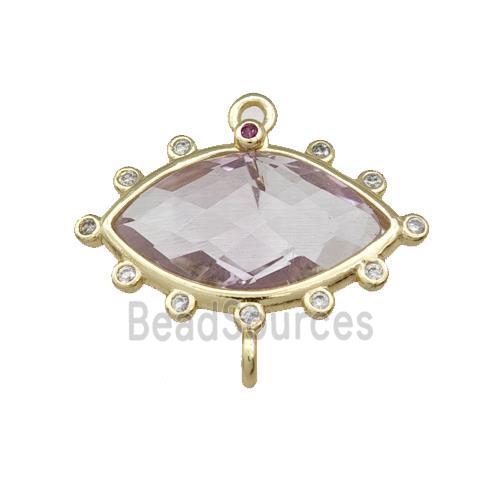 Lt.purpel Amethyst Eye Connector Gold Plated