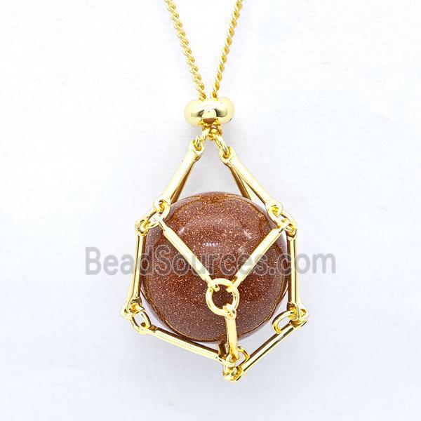 Golden Sandstone Necklace Gold Plated