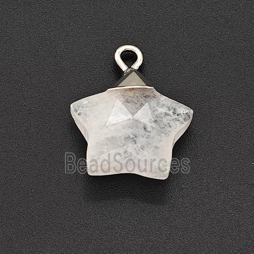 Natural Clear Quartz Star Pendant