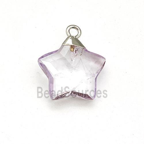 Natural Amethyst Star Pendant Lt.purple