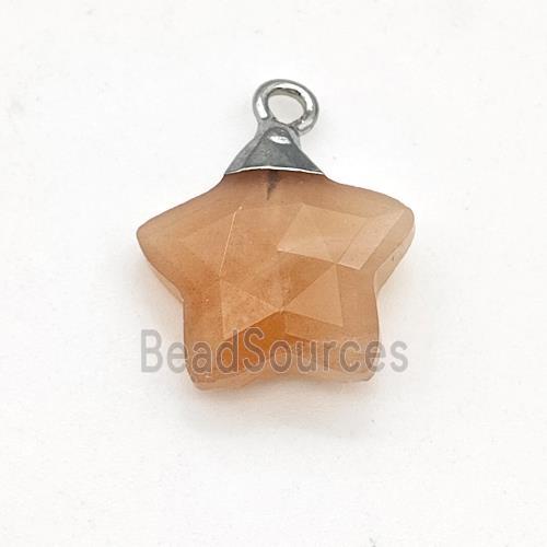 Natural Peach Moonstone Star Pendant