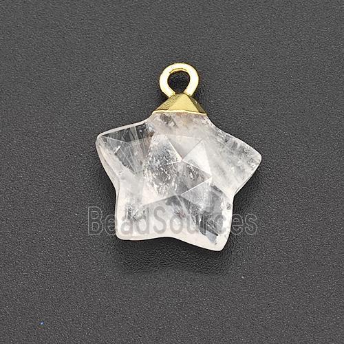 Natural Clear Quartz Star Pendant