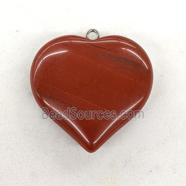 Natural Red Jasper Heart Pendant