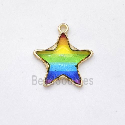 Resin Star Pendant Rainbow