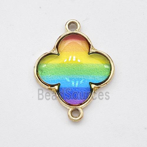 Resin Clover Connector Rainbow