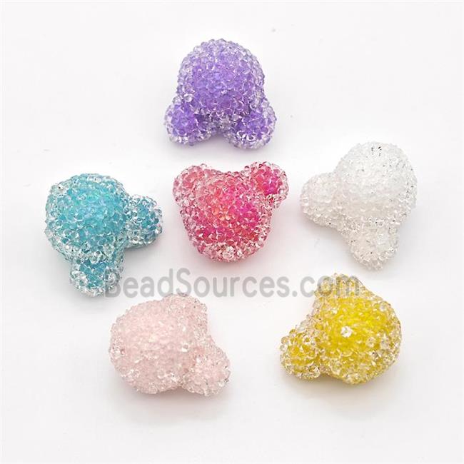 Resin Bear Beads Mixed Color