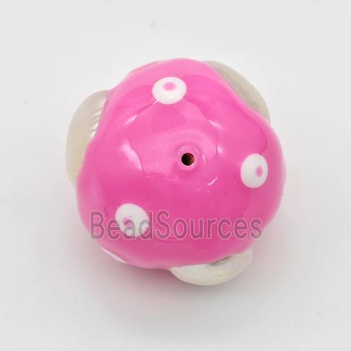 Clay Round Beads Pave Pearl Pink Enamel