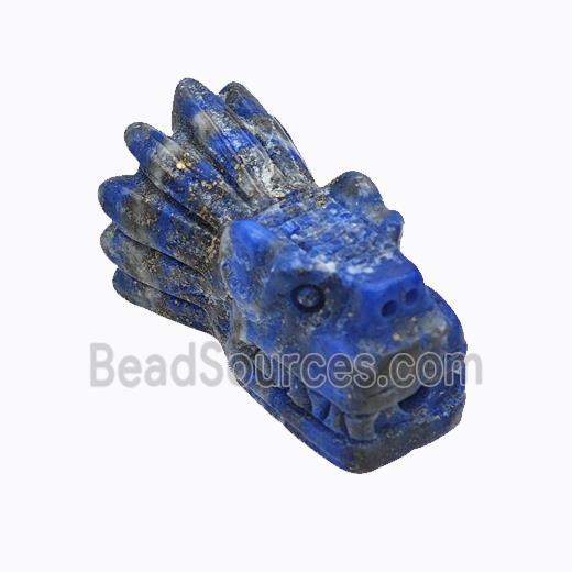 Natural Lapis Lazuli Dragonhead Beads Carved