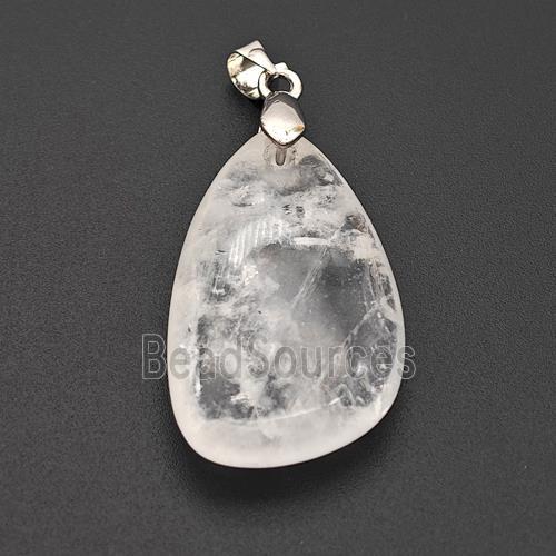 Natural Clear Quartz Teardrop Pendant