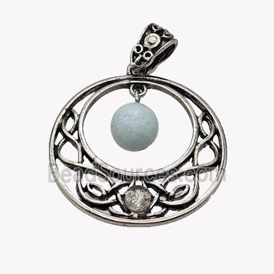 Alloy GoGo Pendant Pave Amazonite Antique Silver