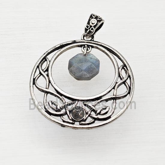 Alloy GoGo Pendant With Labradorite Antique Silver