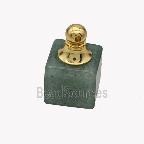 Natural Green Aventurine Perfume Bottle Pendant Cube