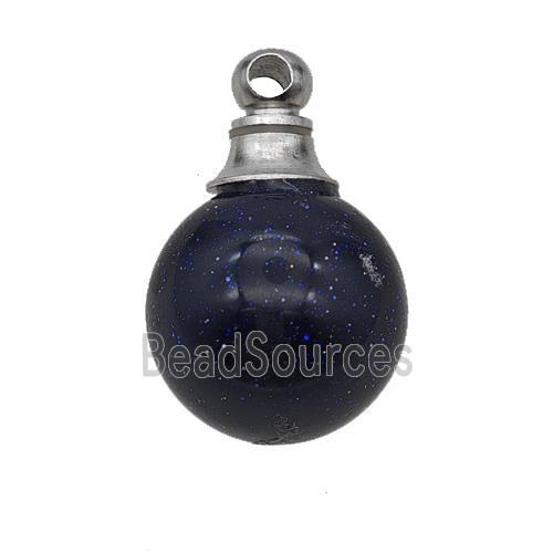 Natural Blue Sandstone Perfume Bottle Pendant Sphere