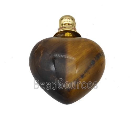 Natural Tiger Eye Stone Perfume Bottle Pendant Heart