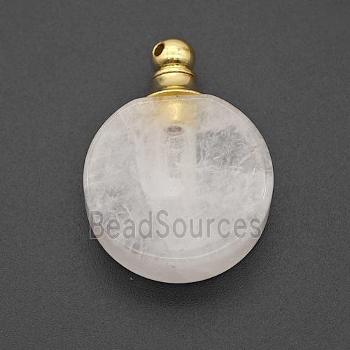 Natural Clear Quartz Perfume Bottle Pendant