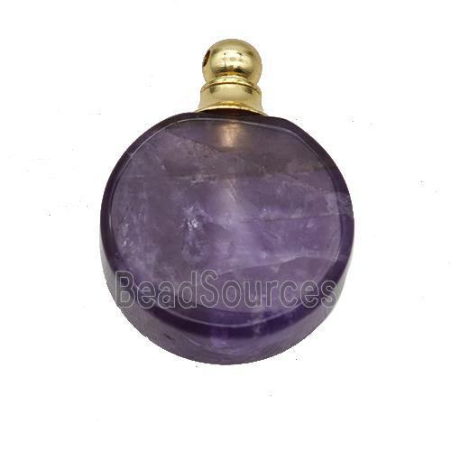 Natural Purple Amethyst Perfume Bottle Pendant