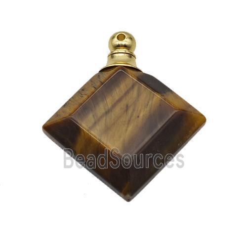 Natural Tiger Eye Stone Perfume Bottle Pendant Square