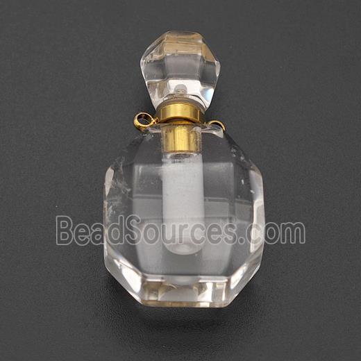 Natural Clear Quartz Perfume Bottle Pendant