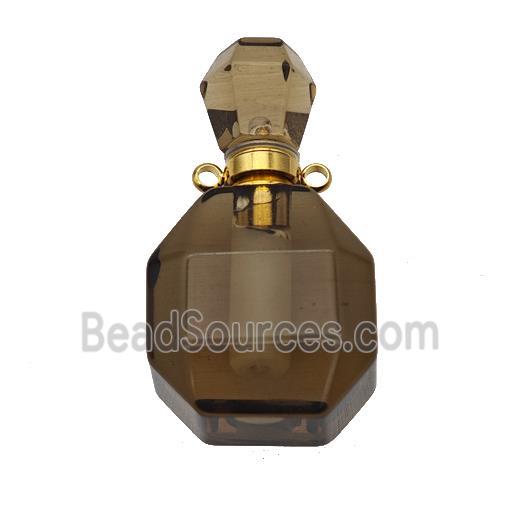 Natural Smoky Quartz Perfume Bottle Pendant