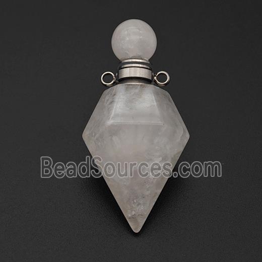 Natural Clear Quartz Perfume Bottle Pendant