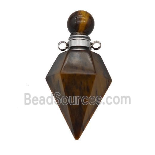 Natural Tiger Eye Stone Perfume Bottle Pendant