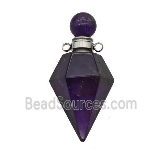 Natural Purple Amethyst Perfume Bottle Pendant