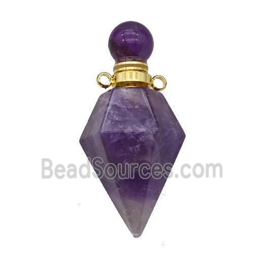 Natural Purple Amethyst Perfume Bottle Pendant