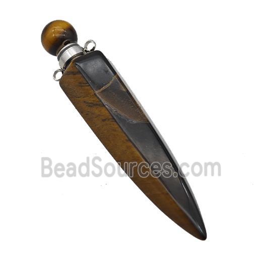 Natural Tiger Eye Stone Perfume Bottle Pendant Bullet