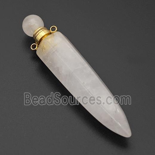 Natural Clear Quartz Perfume Bottle Pendant Bullet