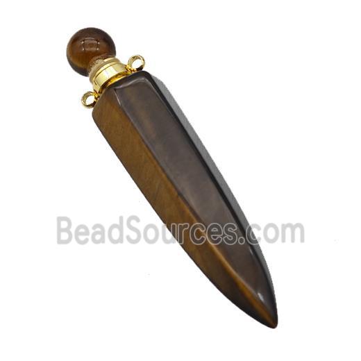 Natural Tiger Eye Stone Perfume Bottle Pendant Bullet