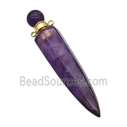 Natural Purple Amethyst Perfume Bottle Pendant Bullet