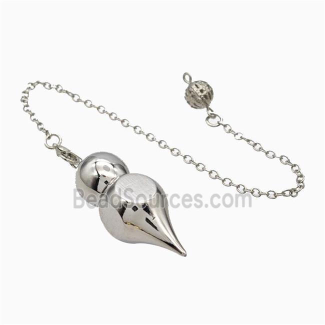 Alloy Pendulum Pendant With Chain Platinum Plated